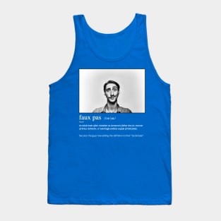 Funny Faux Pas Dad Joke Pun with "Suave" Picture (MD23Frd014b) Tank Top